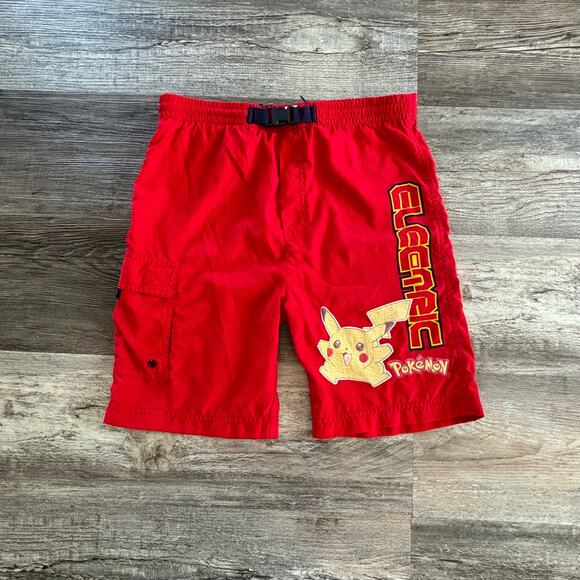 Vintage‎ 90s Pikachu Pokémon Gotta Catch 'Em All Red Boys M 10-12 Shorts - Picture 1 of 7